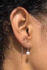 Paloma Pearl Threaders Silver