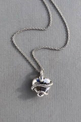 Wise Heart Charm Necklace Silver