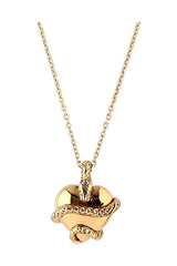Wise Heart Charm Necklace Gold