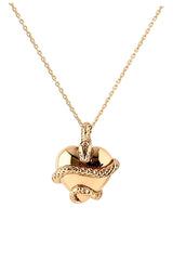 Wise Heart Charm Necklace Gold