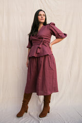 Beth Skirt / Plum Linen - ourCommonplace