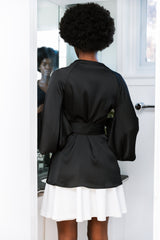 Juno Kimono Top / Black Silk - ourCommonplace