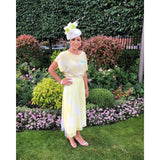 Hand Marbled Silk Misty Dress - Yellow Or Grey - ourCommonplace