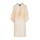 Bow Neck Marbled Silk Dress - Orange Or Blue - ourCommonplace