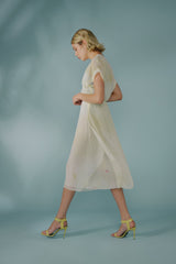 Hand Marbled Silk Misty Dress - Yellow Or Grey - ourCommonplace