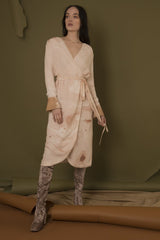 Hand Marbled Wrap Around Dress - Beige - ourCommonplace