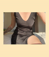 Mae Slip Dress / Black Silk - ourCommonplace