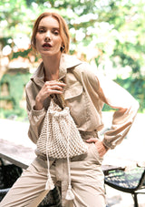 LYON Macrame Tote Bag, in Off White - ourCommonplace