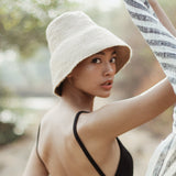 NAOMI Jute Bucket Hat, in Nude Beige - ourCommonplace