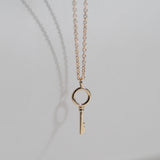 Circle Key Necklace - 14k Yellow Gold - ourCommonplace