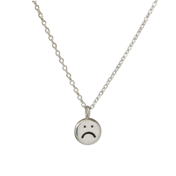Sad Face Necklace - Sterling Silver - ourCommonplace
