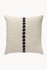 Cowrie Embroidered Linen Pillow - Natural - ourCommonplace
