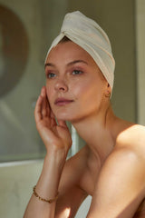 Raw Silk Hair Towel Natural - ourCommonplace