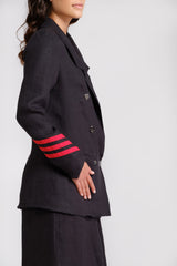 Black hemp jacket with sleeve details - ourCommonplace