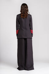 Black hemp jacket with sleeve details - ourCommonplace