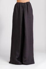Palazzo trousers in black hemp - ourCommonplace