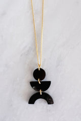 Vui Mung Geometrical Buffalo Horn Pendant Necklace - ourCommonplace