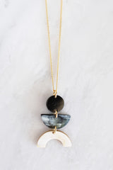 Vui Mung Geometrical Buffalo Horn Pendant Necklace - ourCommonplace