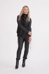 Nolita Drape Vest Black Shearling - ourCommonplace