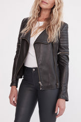 Greenwich Street Motor Jacket Black Leather - ourCommonplace