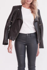 Greenwich Street Motor Jacket Black Leather - ourCommonplace