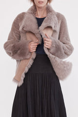 Spring Street Shearling Coat Taupe Shearling - ourCommonplace