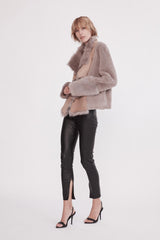 Spring Street Shearling Coat Taupe Shearling - ourCommonplace