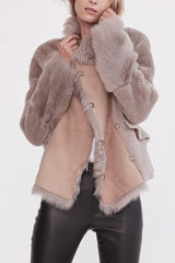 Spring Street Shearling Coat Taupe Shearling - ourCommonplace
