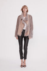 Spring Street Shearling Coat Taupe Shearling - ourCommonplace