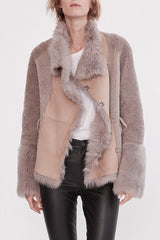 Spring Street Shearling Coat Taupe Shearling - ourCommonplace