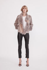 Spring Street Shearling Coat Taupe Shearling - ourCommonplace