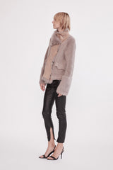 Spring Street Shearling Coat Taupe Shearling - ourCommonplace