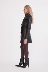 Washington Street Drape Trench Black Leather - ourCommonplace