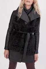 Washington Street Drape Trench Black Leather - ourCommonplace