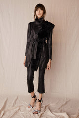 Washington Street Drape Trench Black Leather - ourCommonplace