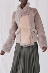 Spring Street Shearling Coat Taupe Shearling - ourCommonplace