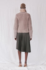 Spring Street Shearling Coat Taupe Shearling - ourCommonplace