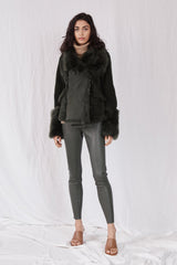 Spring Street Shearling Coat Moss Green Shearling - ourCommonplace
