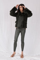 Spring Street Shearling Coat Moss Green Shearling - ourCommonplace