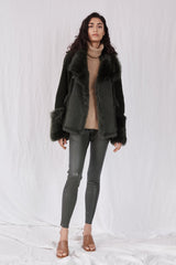 Spring Street Shearling Coat Moss Green Shearling - ourCommonplace