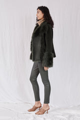 Spring Street Shearling Coat Moss Green Shearling - ourCommonplace