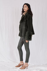 Spring Street Shearling Coat Moss Green Shearling - ourCommonplace