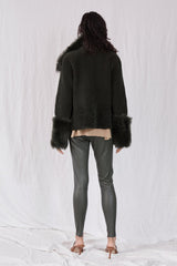 Spring Street Shearling Coat Moss Green Shearling - ourCommonplace