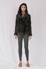 Spring Street Shearling Coat Moss Green Shearling - ourCommonplace
