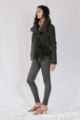 Spring Street Shearling Coat Moss Green Shearling - ourCommonplace