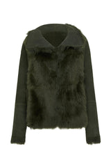 Spring Street Shearling Coat Moss Green Shearling - ourCommonplace
