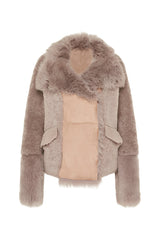 Spring Street Shearling Coat Taupe Shearling - ourCommonplace