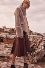 Spring Street Shearling Coat Taupe Shearling - ourCommonplace