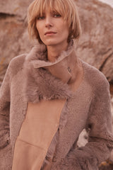 Spring Street Shearling Coat Taupe Shearling - ourCommonplace