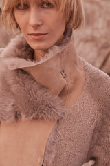 Spring Street Shearling Coat Taupe Shearling - ourCommonplace
